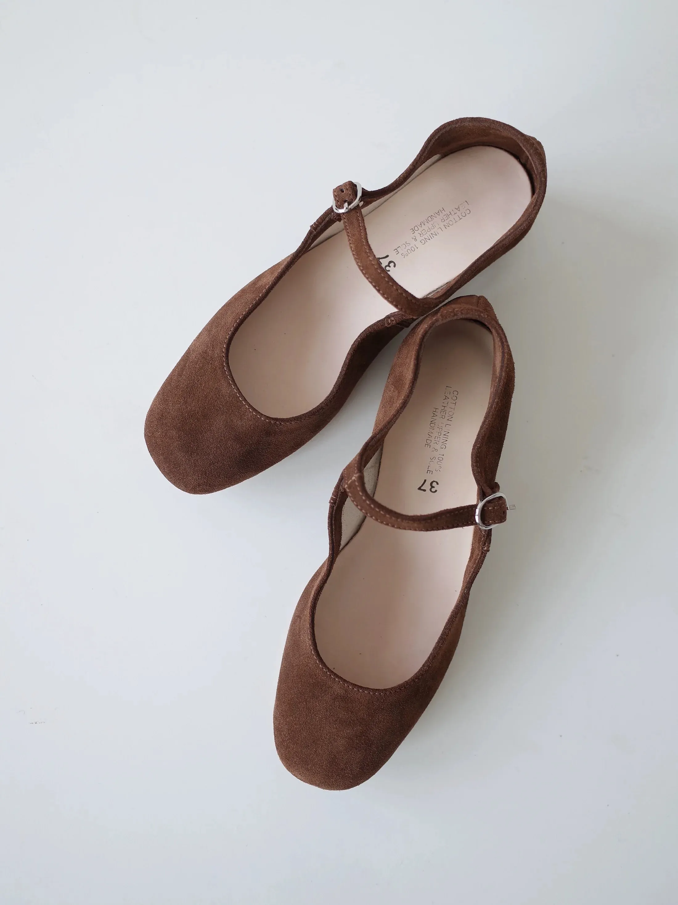 Brown Suede Mary Jane Flats