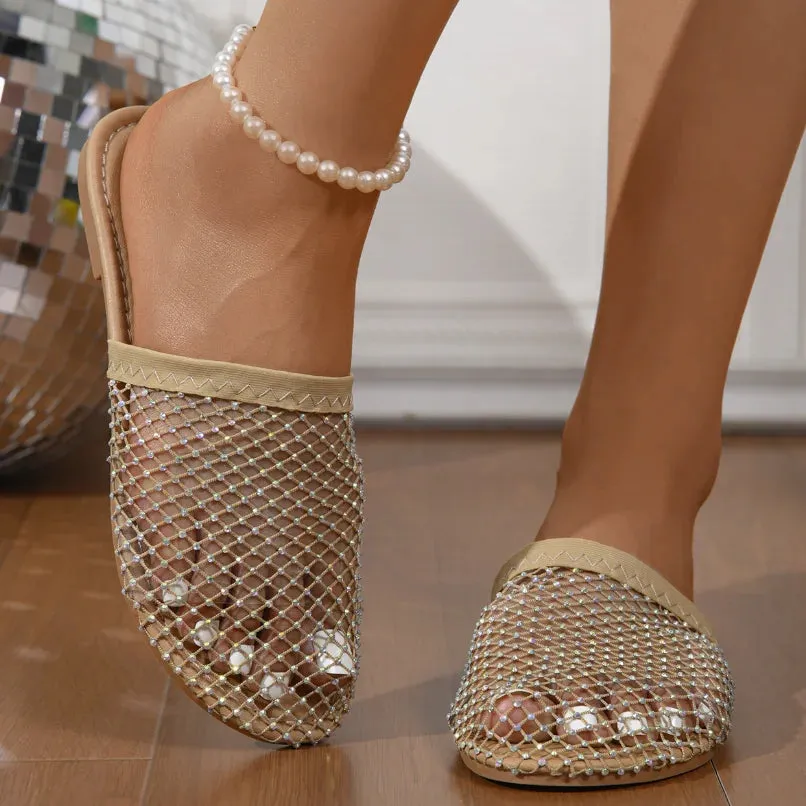 Callie Mesh Rhinestone Sandals