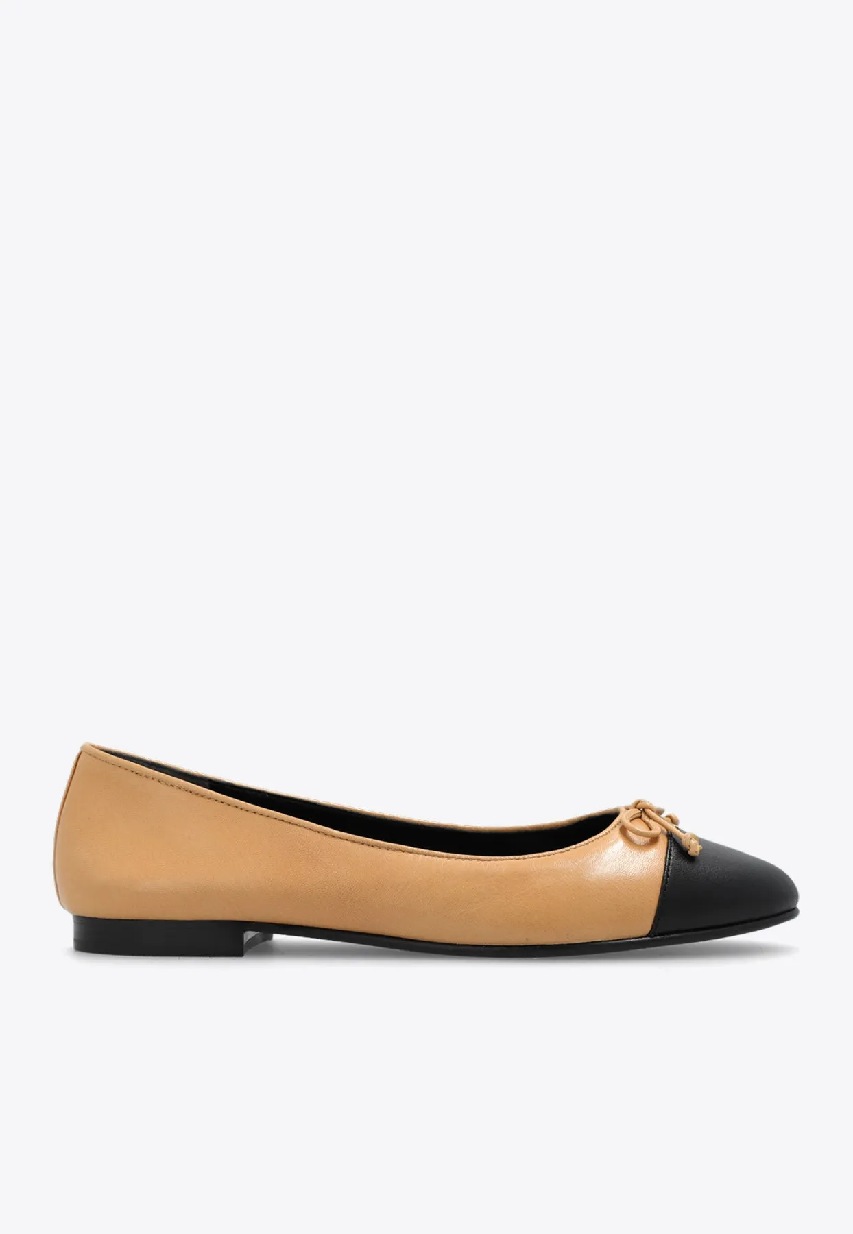 Cap-Toe Leather Ballet Flats