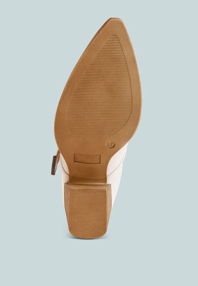 Carved Buckle Statement Mules By RUW