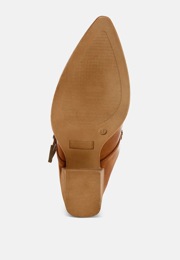 Carved Buckle Statement Mules By RUW