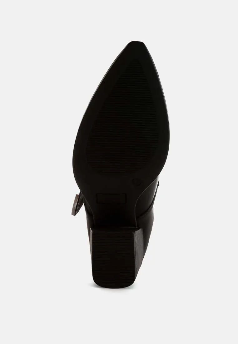 Carved Buckle Statement Mules By RUW
