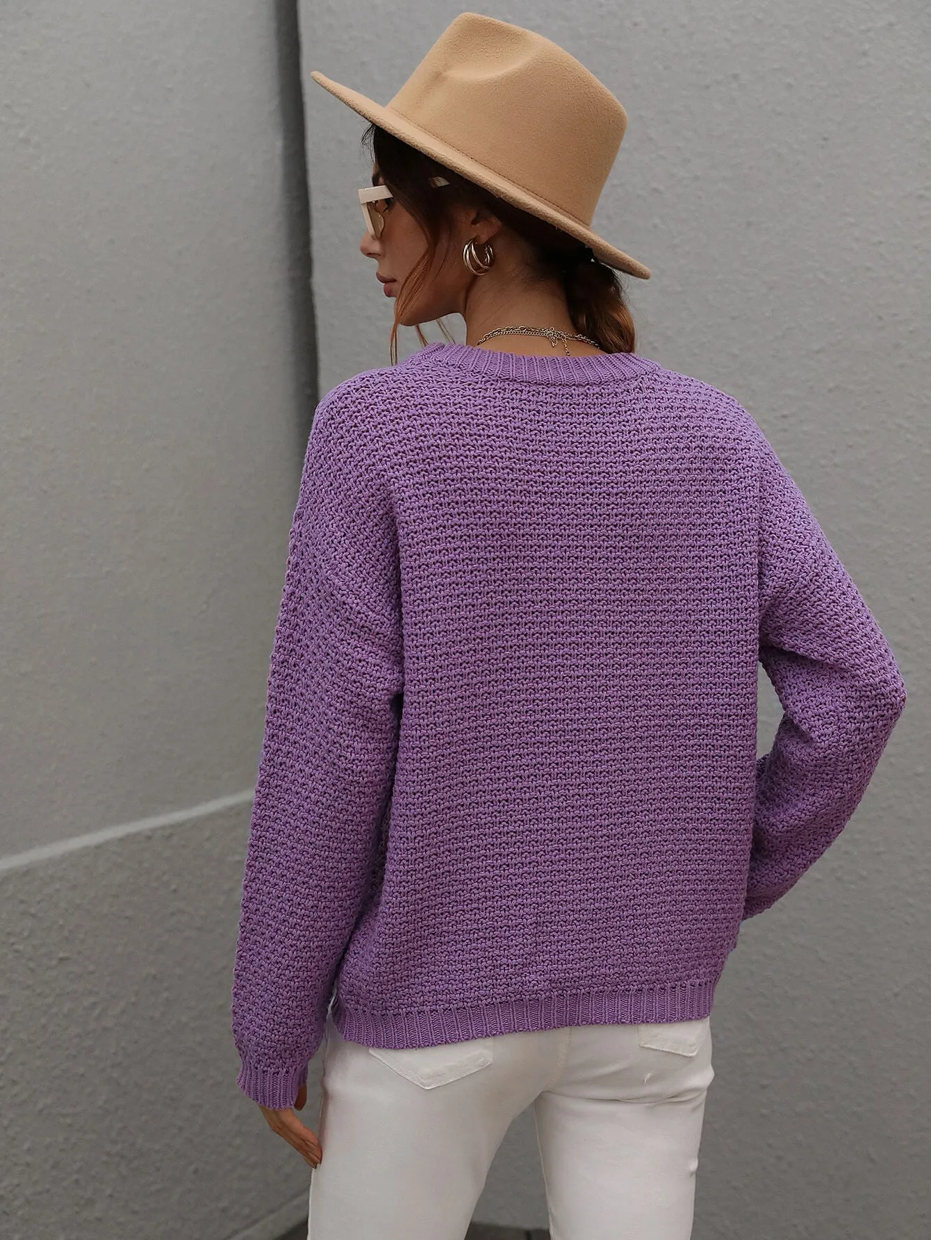 Caught Knit Top - Purple