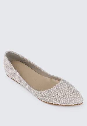 Cece Tweed Comfy Ballerina In Beige