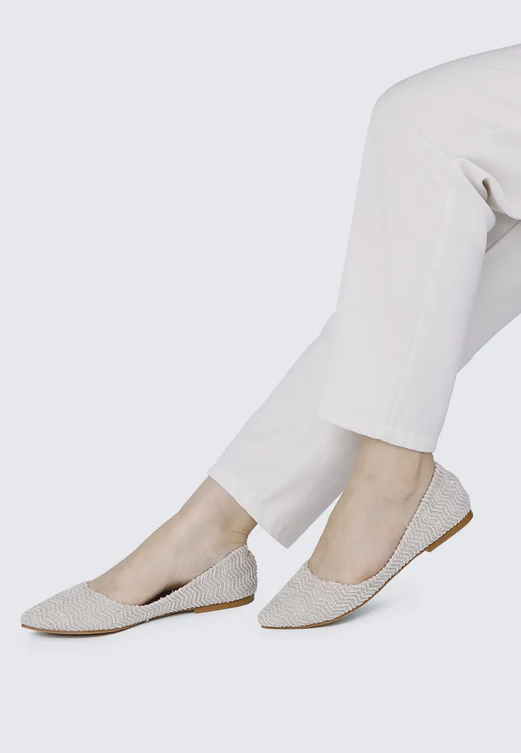 Cece Tweed Comfy Ballerina In Beige