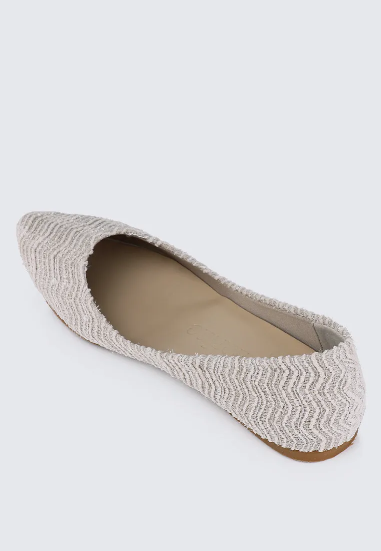 Cece Tweed Comfy Ballerina In Beige
