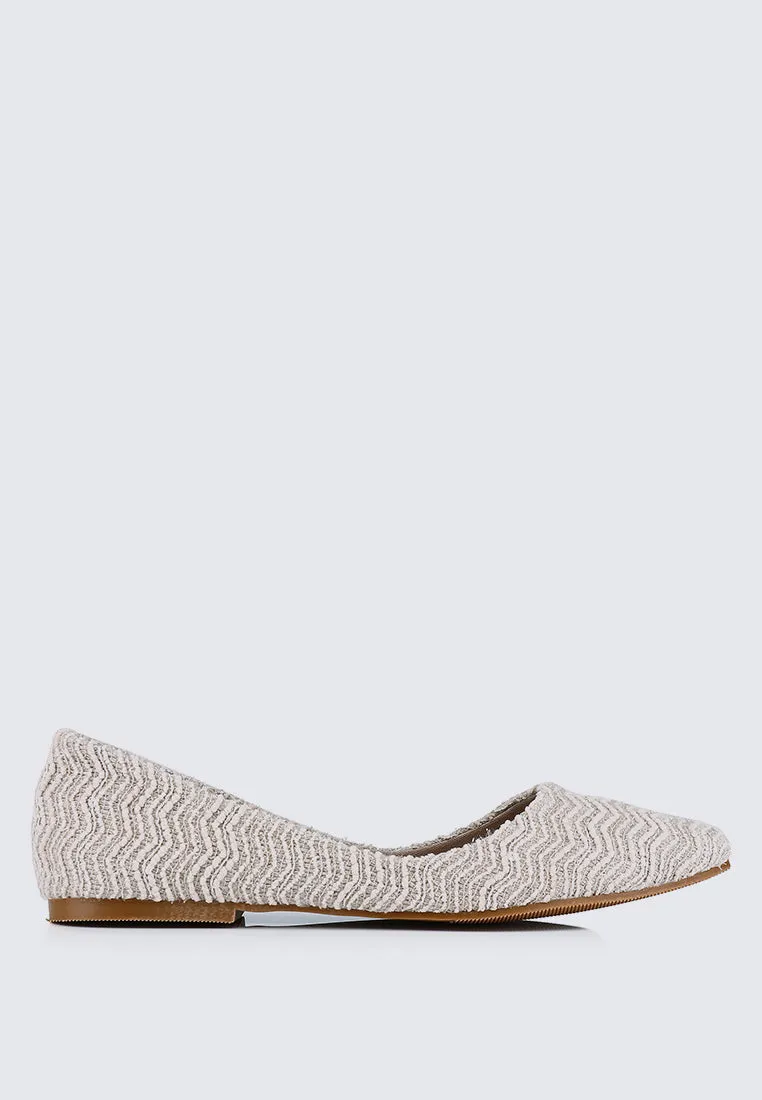 Cece Tweed Comfy Ballerina In Beige