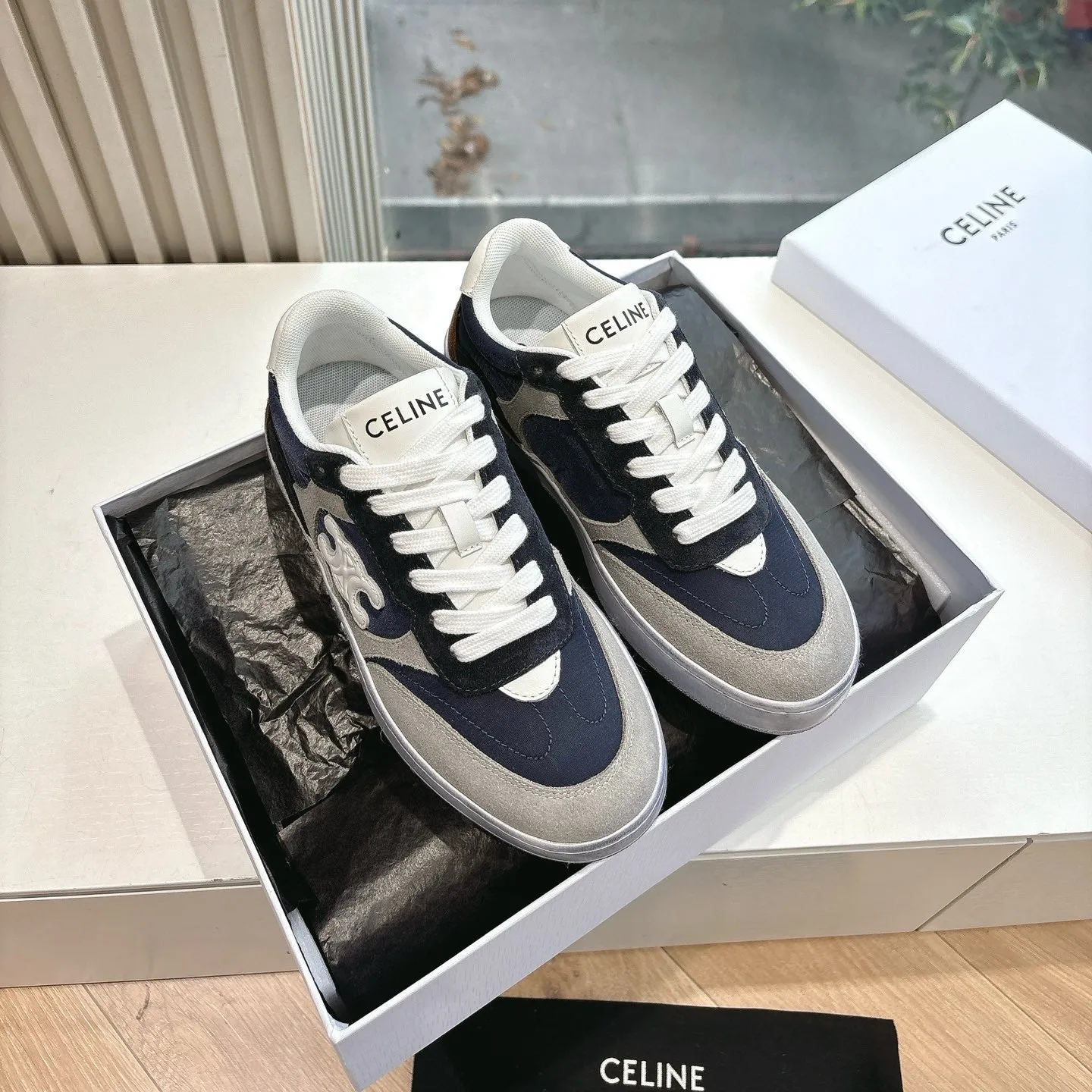 CELINE Sneaker Blue Gray Suede 285895