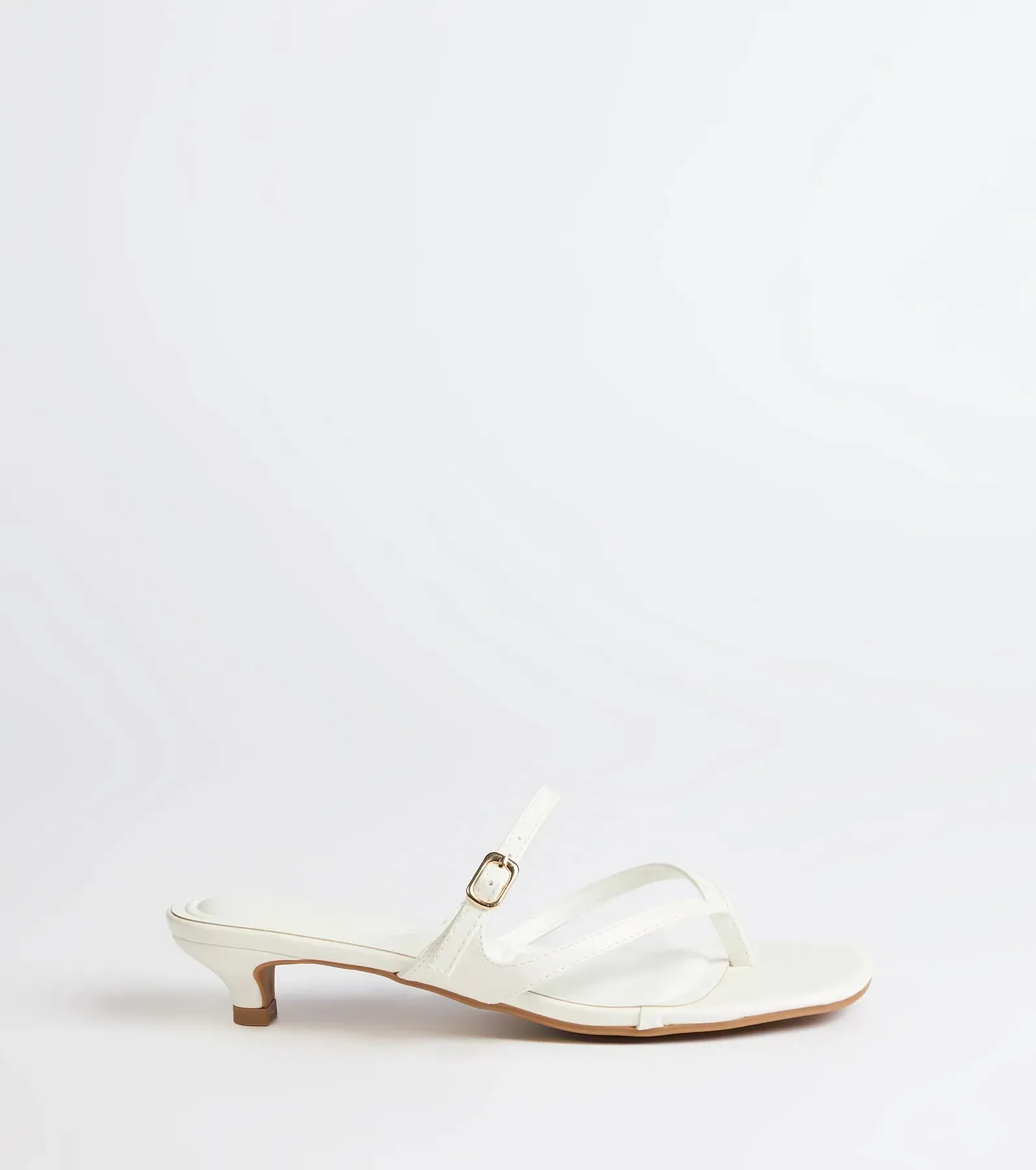 Chic Trend Thong Strap Kitten Heel Mules