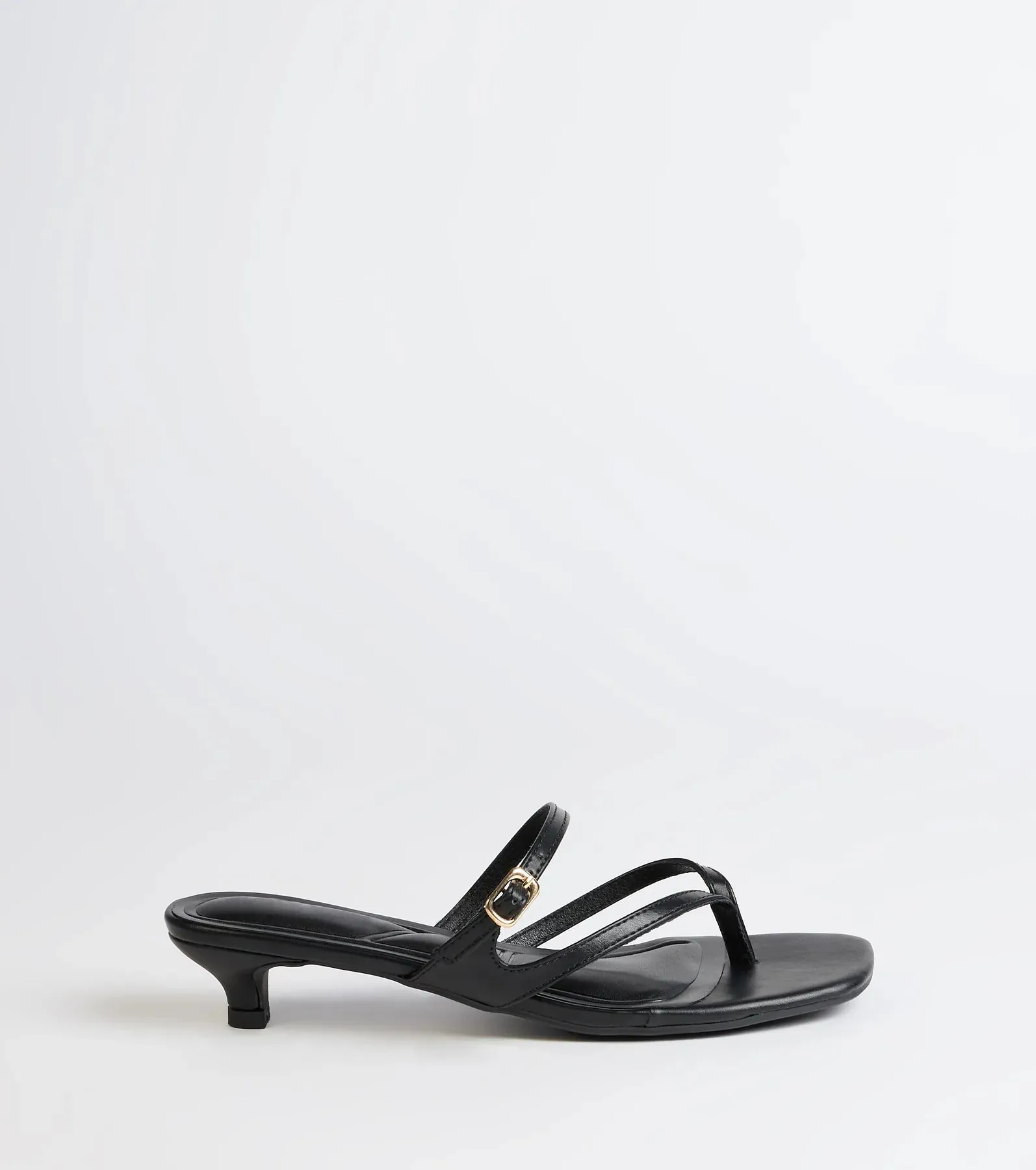 Chic Trend Thong Strap Kitten Heel Mules