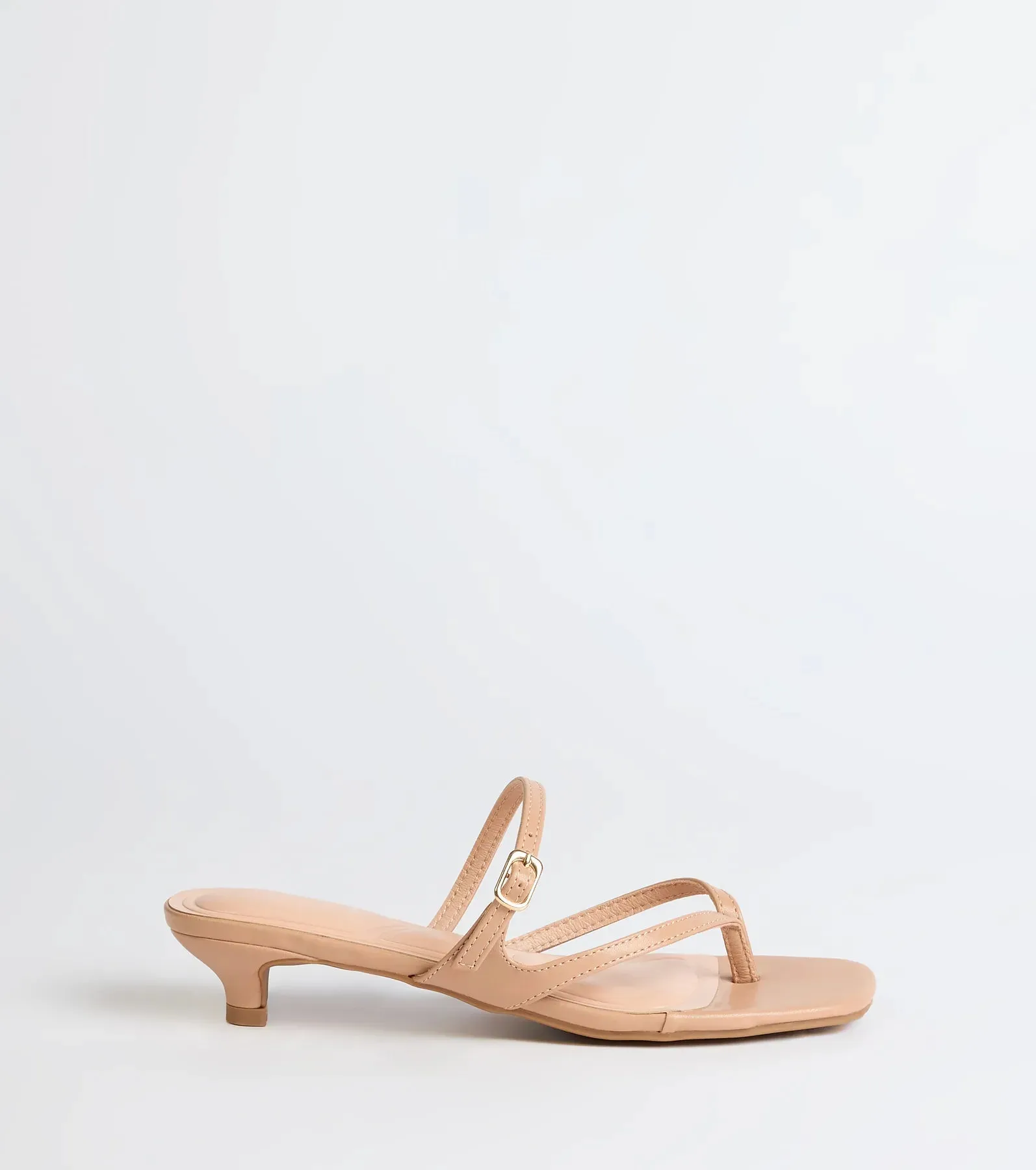 Chic Trend Thong Strap Kitten Heel Mules