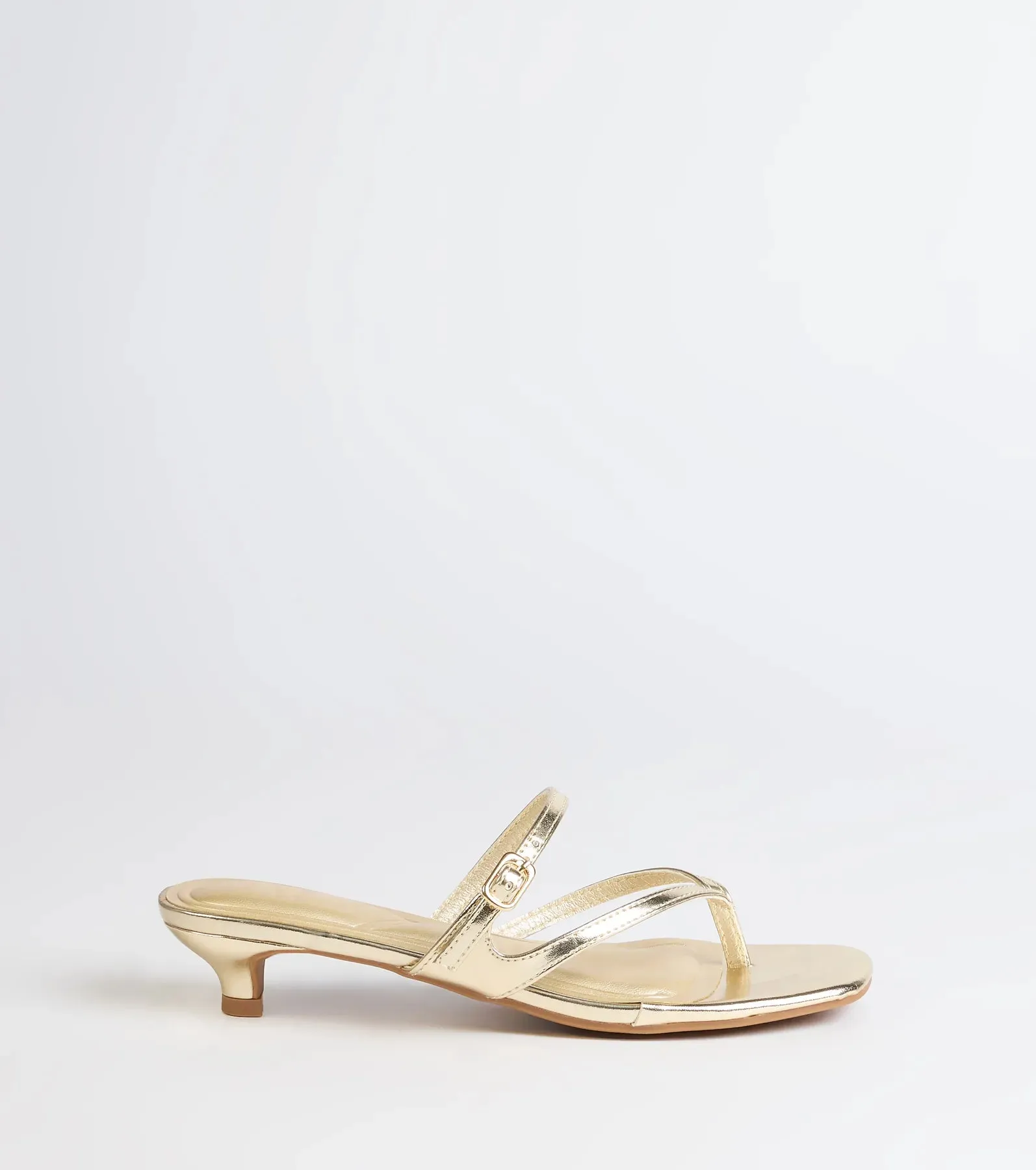 Chic Trend Thong Strap Kitten Heel Mules