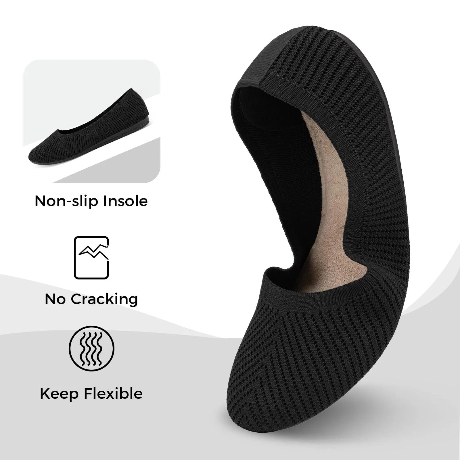 CHIN·MOON Women's Ballet Flats Comfortable Dressy Walking Dress Casual Shoes
