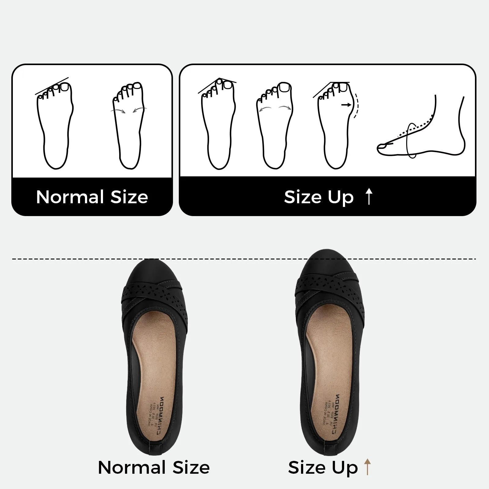 CHIN·MOON Women's Ballet Flats Comfortable Dressy Walking Dress Casual Shoes