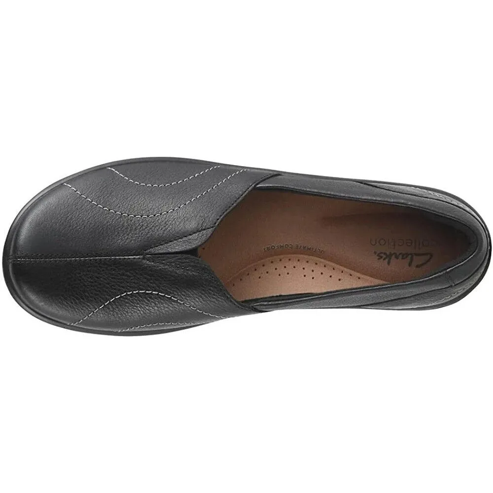 Clarks Women's Cora Meadow Black Leather 26167553
