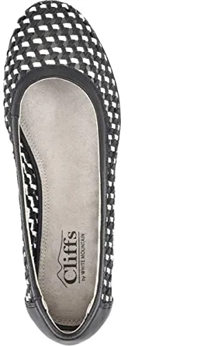 CLIFFS BY WHITE MOUNTAIN Shoes FAYLIE Women's Flat, Black/Leather, 11 M