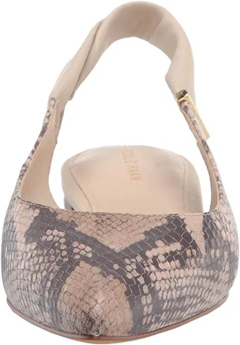 Cole Haan womens Eden Skimmer Ballet Flat, Python Printed Leather Cement Leather, 5.5 US