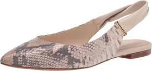 Cole Haan womens Eden Skimmer Ballet Flat, Python Printed Leather Cement Leather, 5.5 US