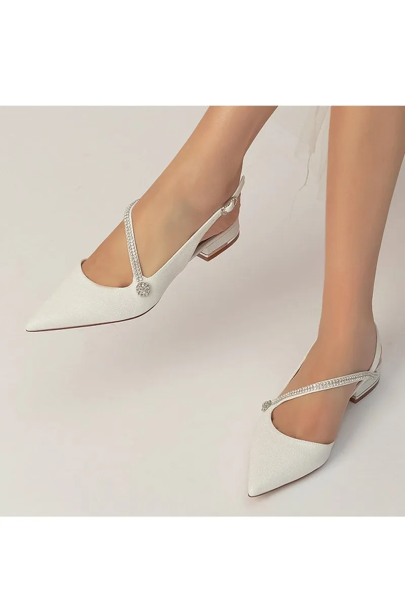 Crystal Slingback Sequin Pointed Toe Flats