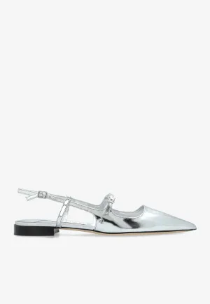 Didi Metallic Leather Slingback Flats