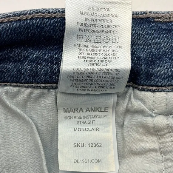 DL 1961 Mara Ankle High Rise Instasculpt Straight Size 27