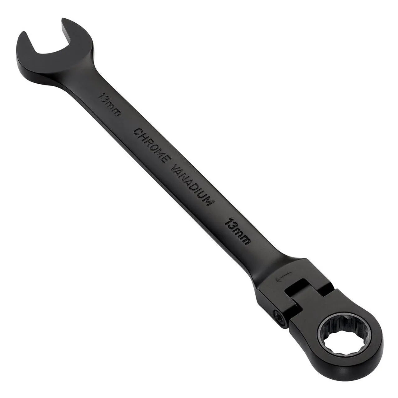 Draper Expert HI-TORQ® Metric Flexible Head Ratchet Combination Spanner, 13mm, Black