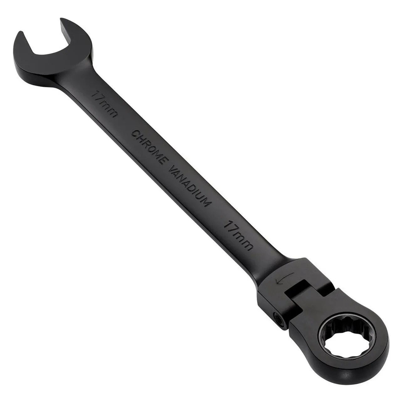 Draper Tools Expert HI-TORQ® Metric Flexible Head Ratchet Combination Spanner, 17mm, Black
