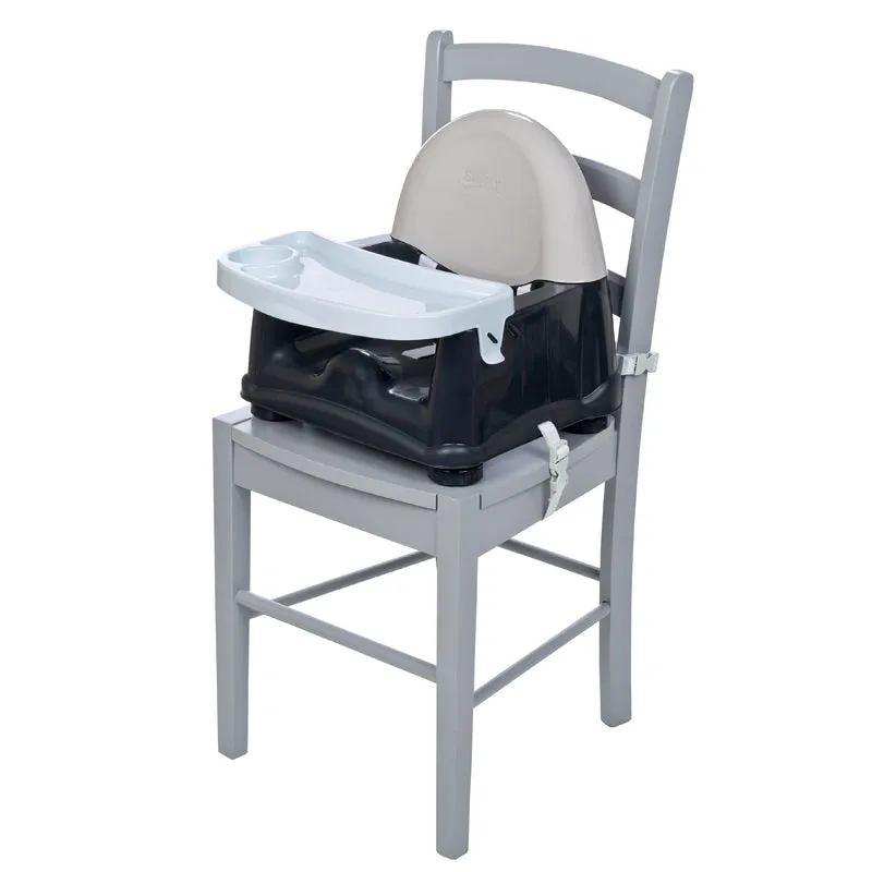 Easy Care Swing Tray Baby Booster Seat with Tray | Feeding Seat | Grey, Black & White
