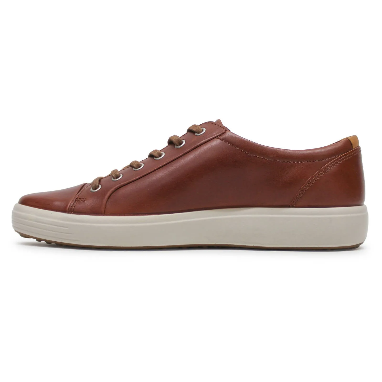 Ecco Soft 7 Full Grain Leather Men's Casual Trainers - Cognac