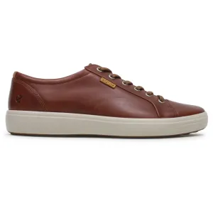 Ecco Soft 7 Full Grain Leather Men's Casual Trainers - Cognac