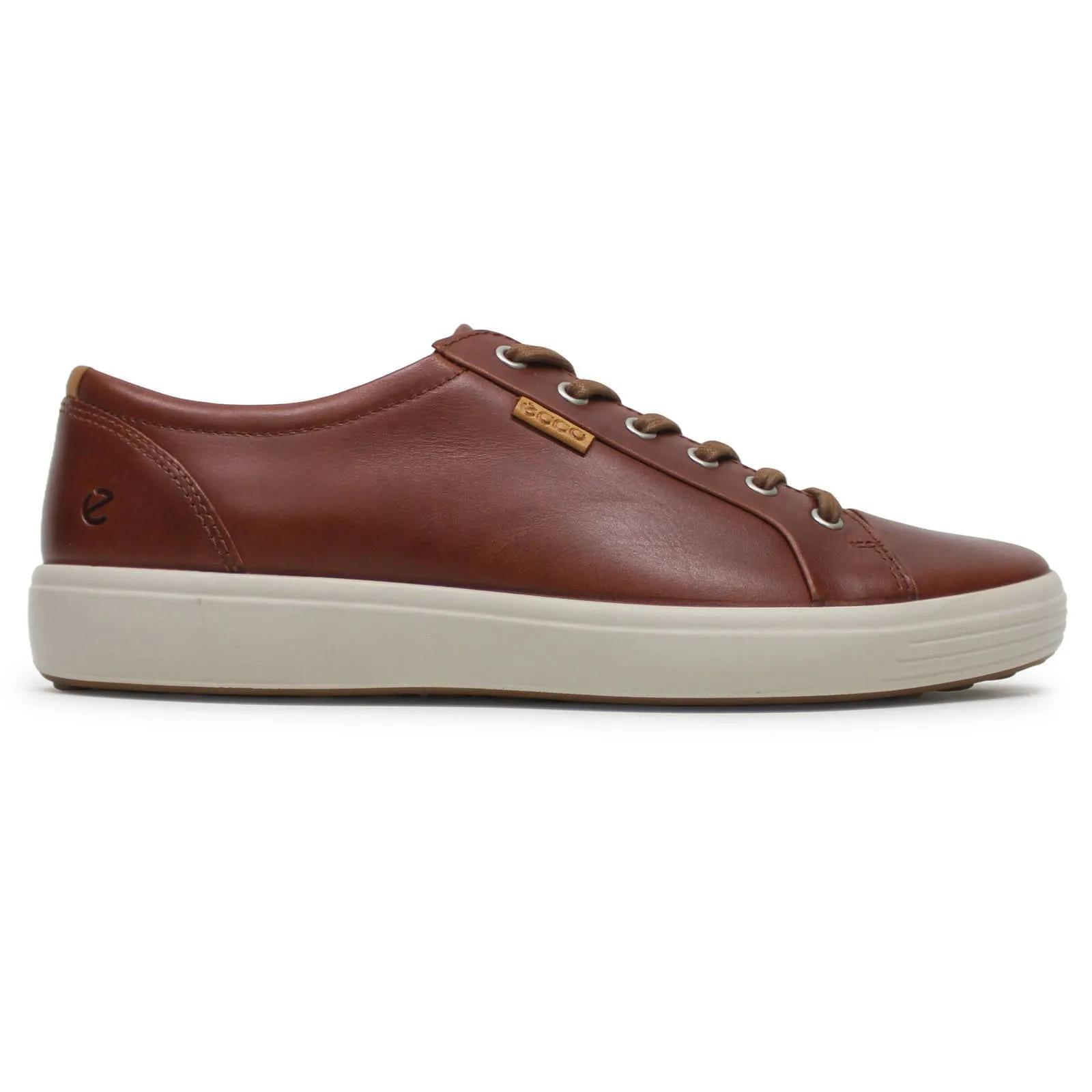 Ecco Soft 7 Full Grain Leather Men's Casual Trainers - Cognac