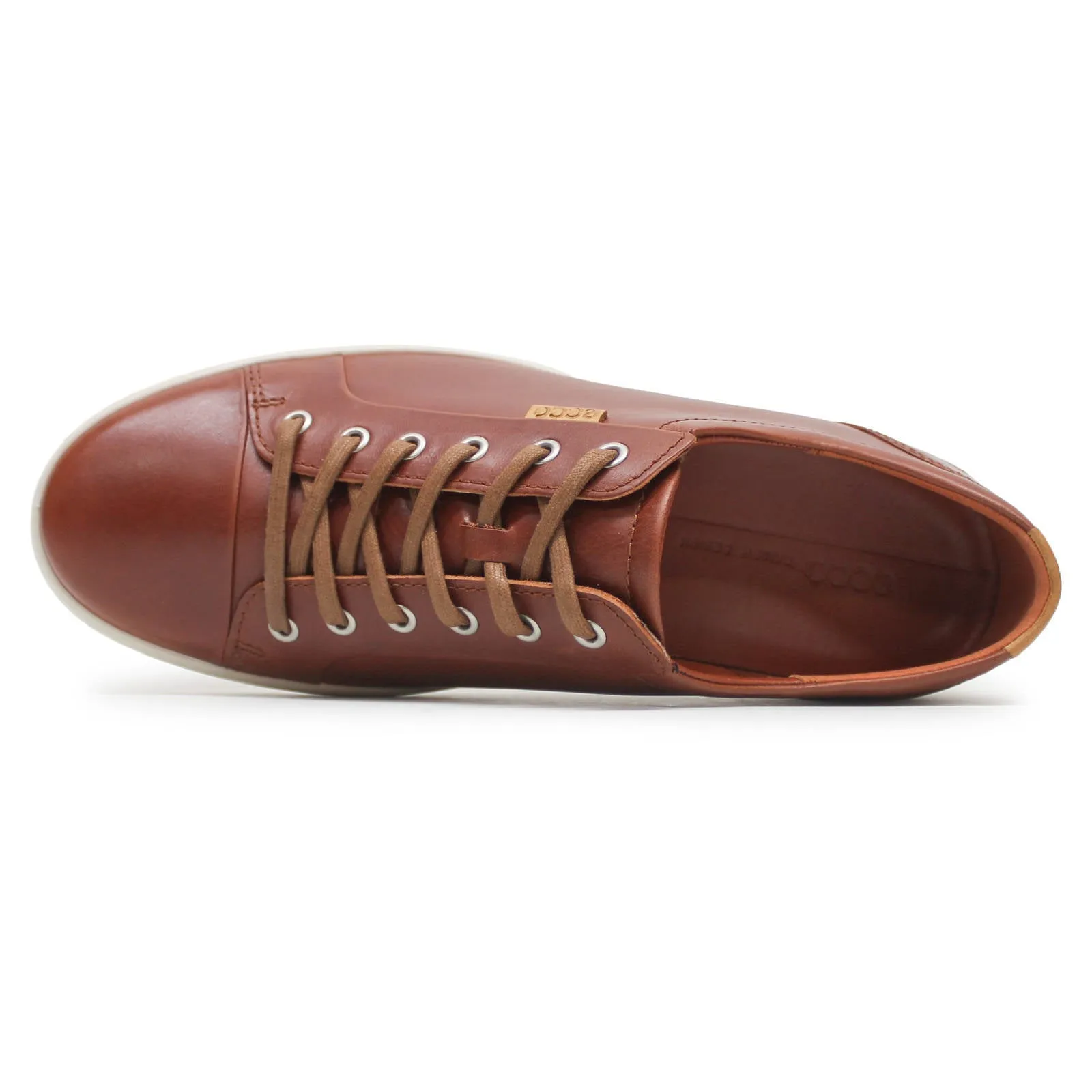 Ecco Soft 7 Full Grain Leather Men's Casual Trainers - Cognac