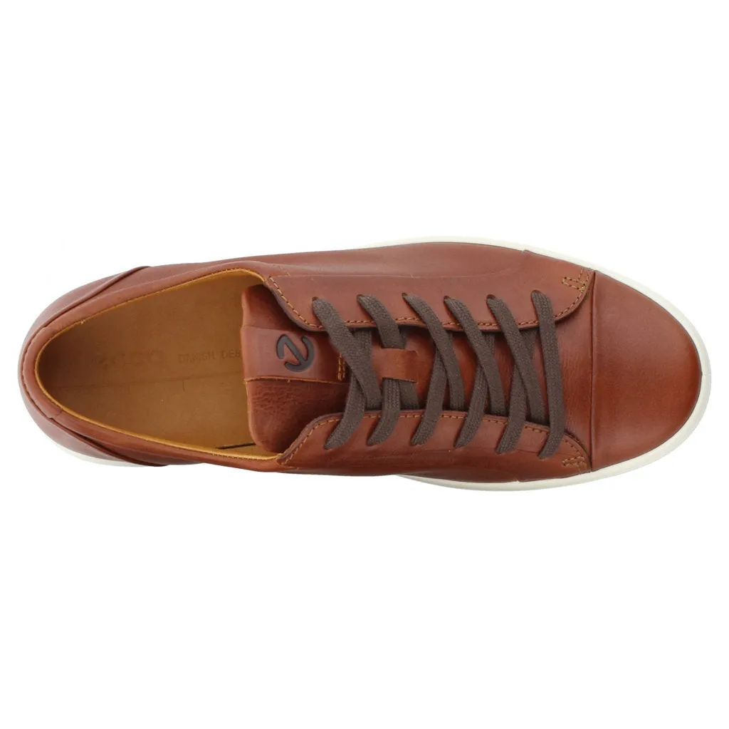 Ecco Soft 7 Full Grain Leather Men's Fashion Trainers - Cognac