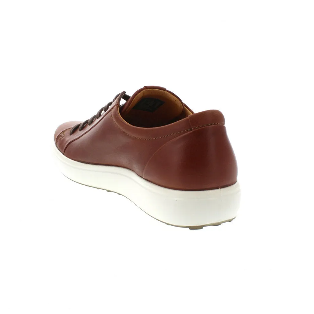 Ecco Soft 7 Full Grain Leather Men's Fashion Trainers - Cognac