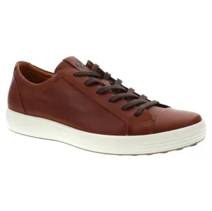 Ecco Soft 7 Full Grain Leather Men's Fashion Trainers - Cognac