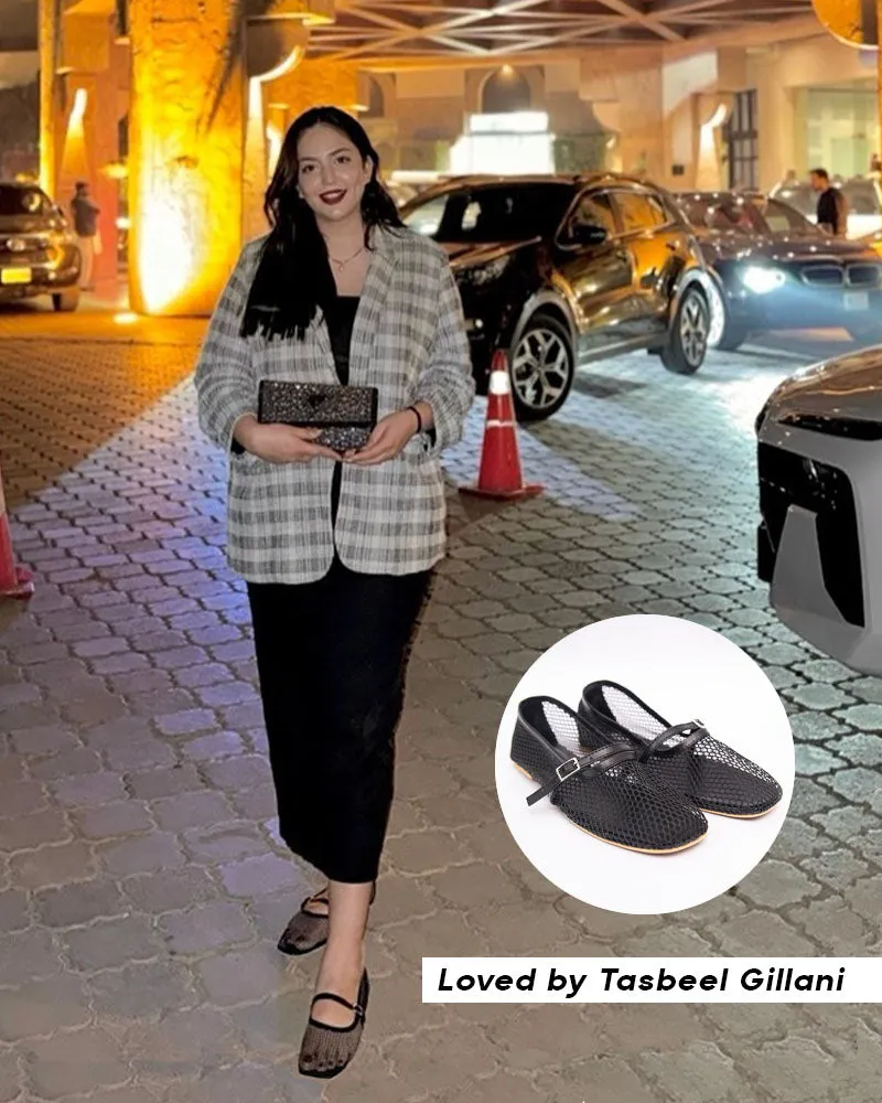 ELLA Fishnet Ballet Pumps