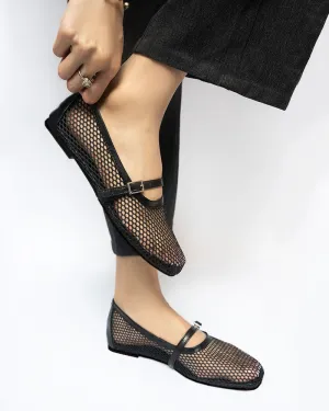ELLA Fishnet Ballet Pumps