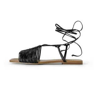 Eva Flats Sandals - Black [ NO RETURN NO EXCHANGE ]