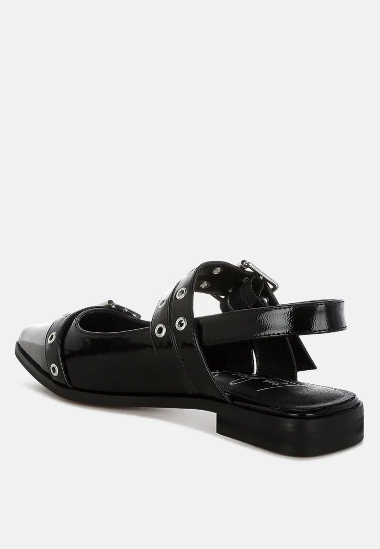 Eyelets & Buckle Detail Flats By RAG