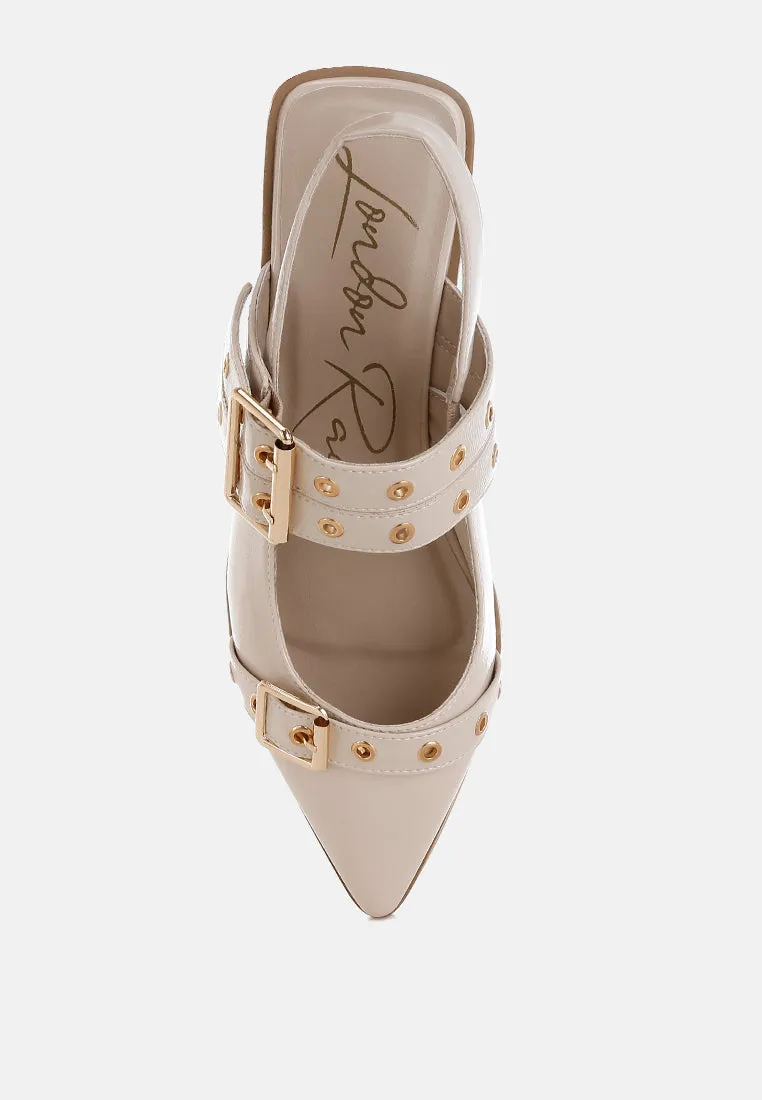 Eyelets & Buckle Detail Flats By RAG