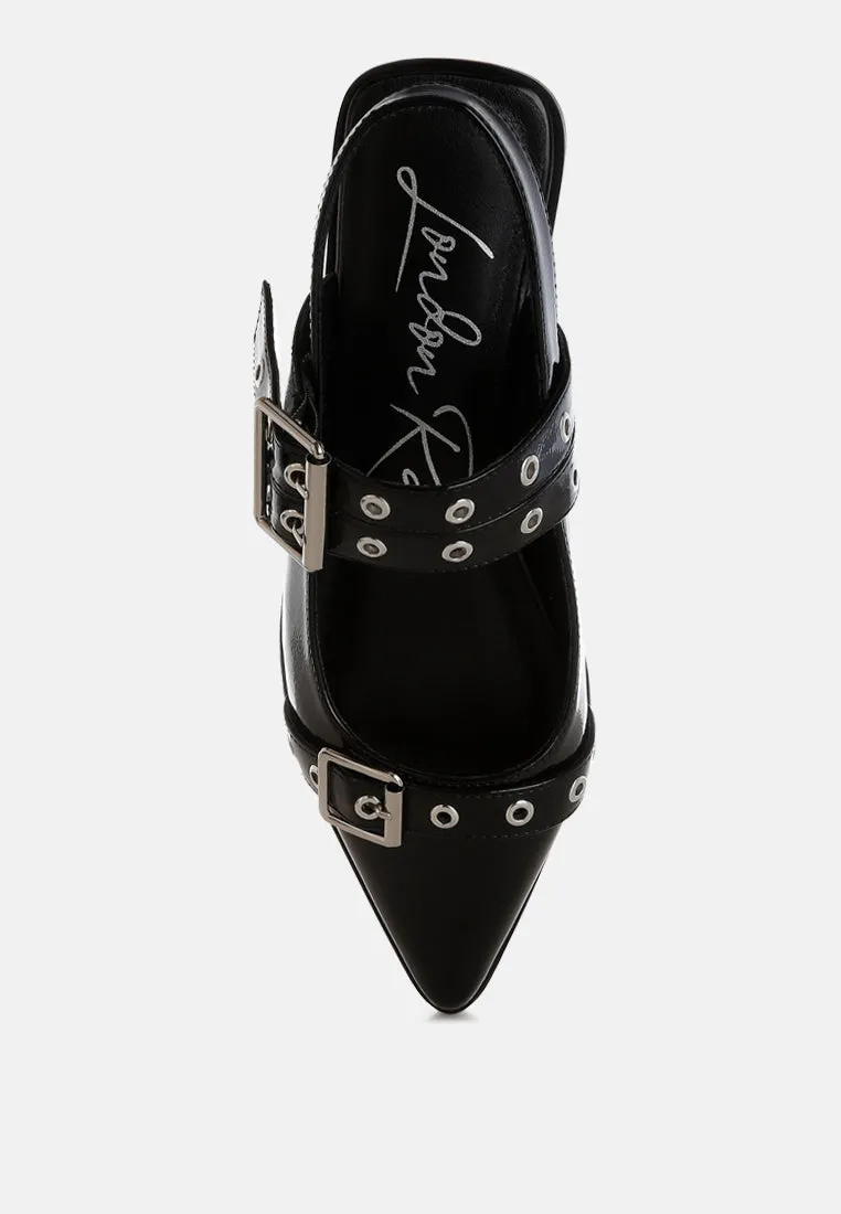 Eyelets & Buckle Detail Flats By RAG
