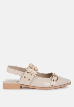 Eyelets & Buckle Detail Flats By RAG