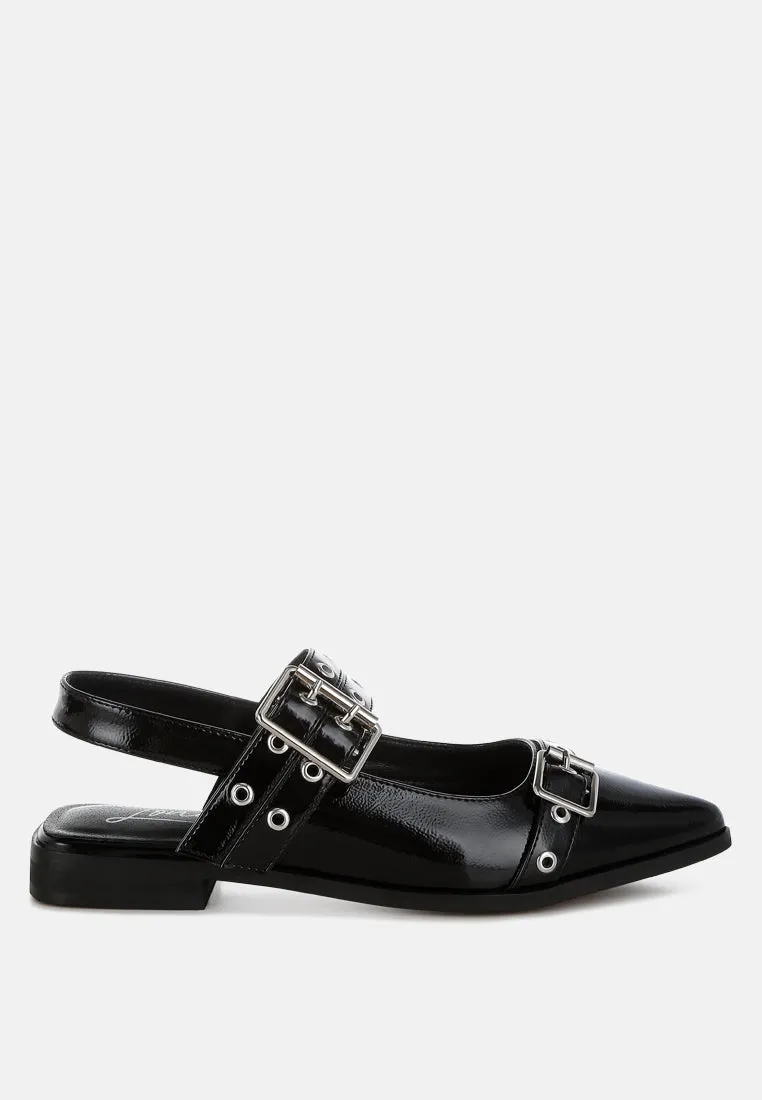 Eyelets & Buckle Detail Flats By RAG