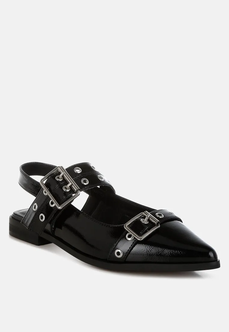 Eyelets & Buckle Detail Flats By RUW