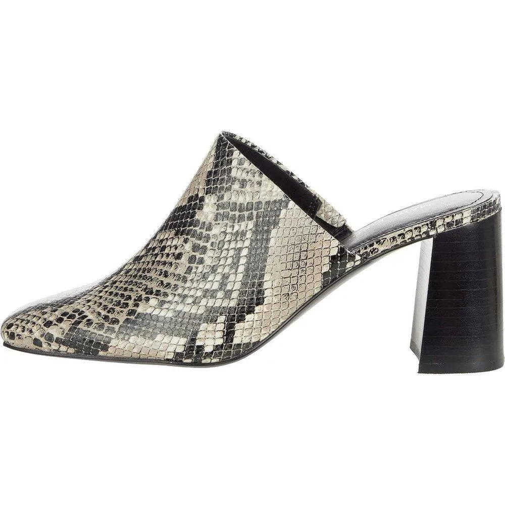Fanna Black Natural Heeled Mules