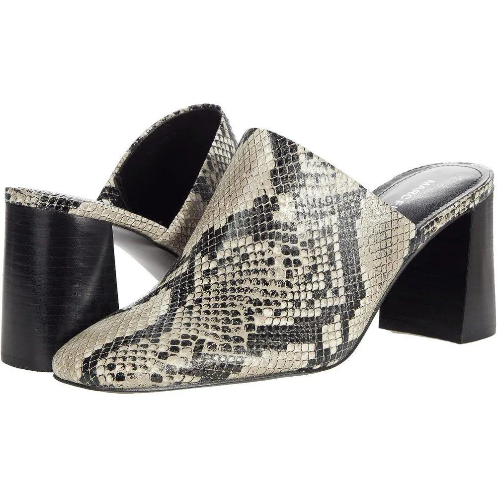 Fanna Black Natural Heeled Mules