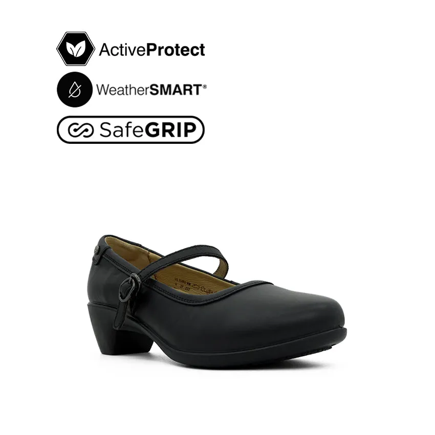 Febe Mary Jane Women's Casual Shoes - Black Leather Waterproof