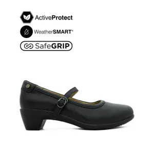 Febe Mary Jane Women's Casual Shoes - Black Leather Waterproof