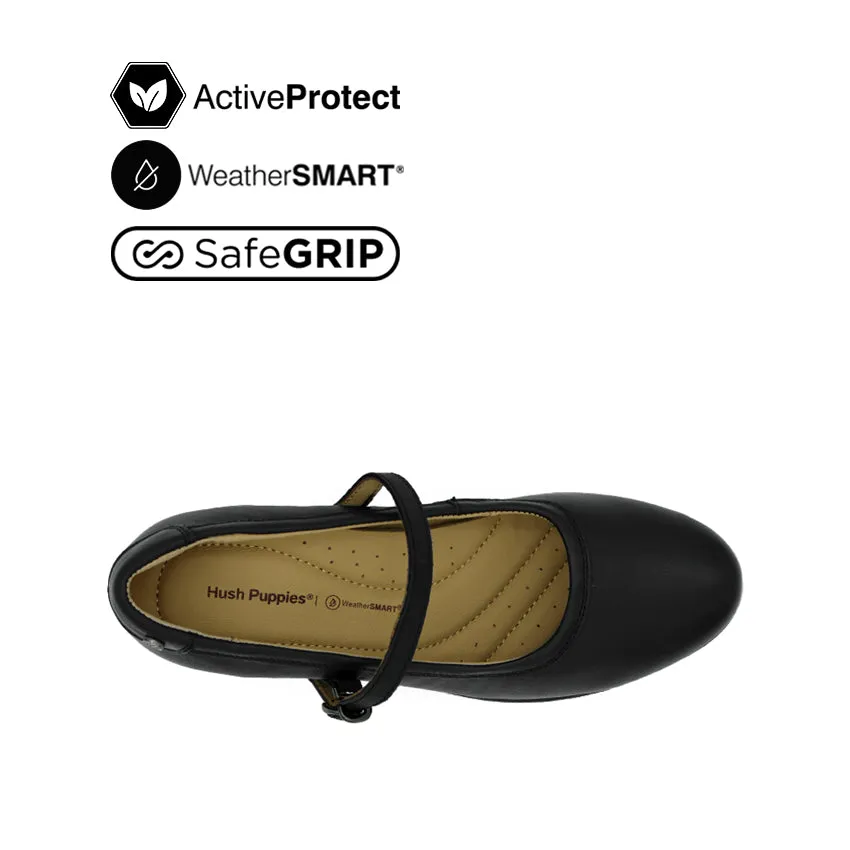 Febe Mary Jane Women's Casual Shoes - Black Leather Waterproof