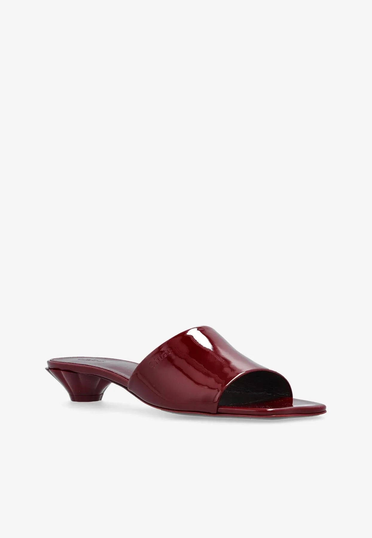 Flower Patent Leather Mules